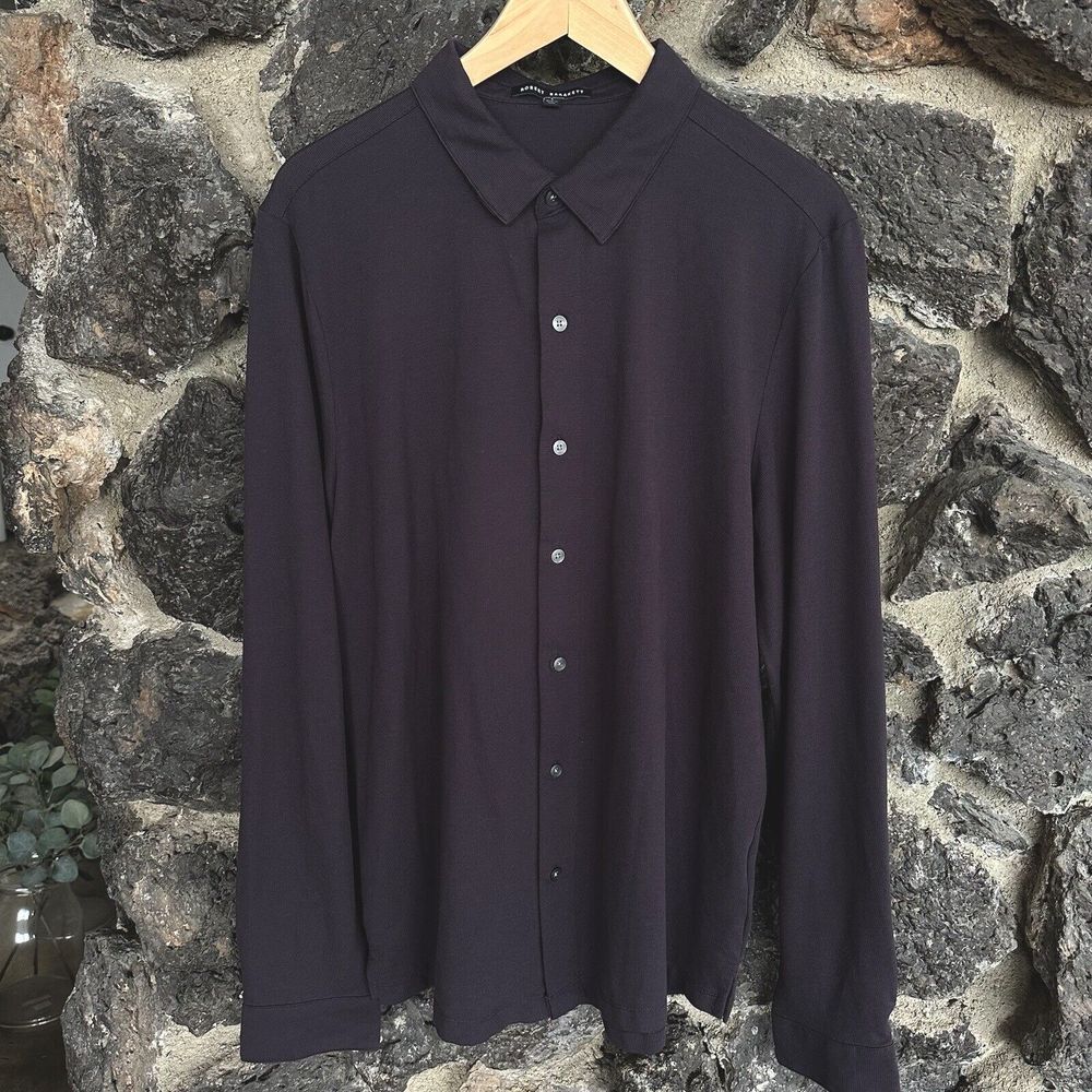 Robert Barakett‎ Plum Long Sleeve Button Up Shirt Size Large Men's Collared